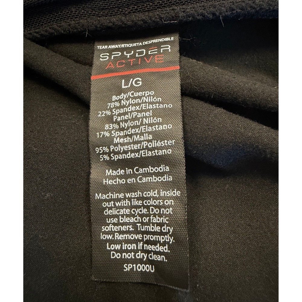 Spyder Active Womens Black Long Sleeve Athletic Top Thumbholes SP1000U Large - Picture 4 of 13